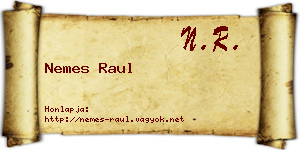 Nemes Raul névjegykártya